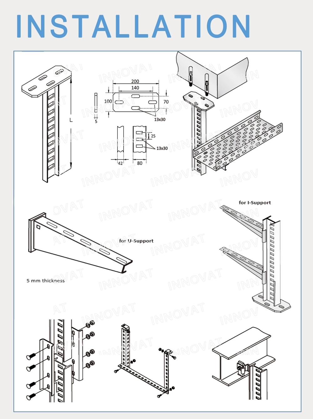 The Best Selling 500*200mm Ventilated or Perforated Trough Aluminum Alloy Cable Tray