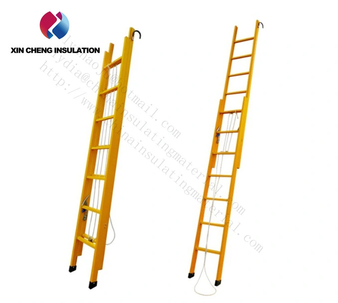 New Electricians Heavy Duty Fibreglass Extension Ladder with Cable Hook