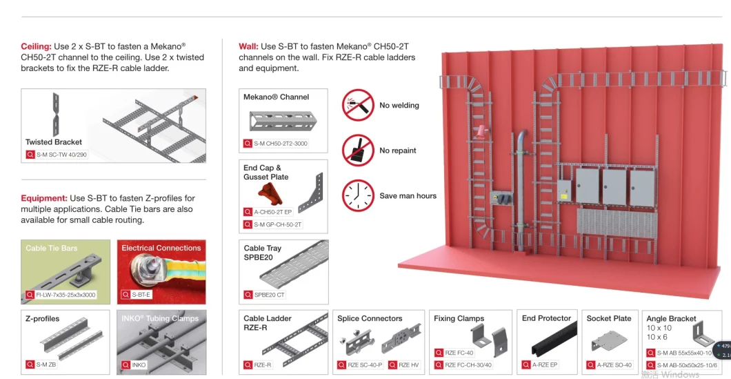 Supplier Customized Cable Tray 400mm 100mm Metal Basket Hot DIP Galvanized Cable Ladder