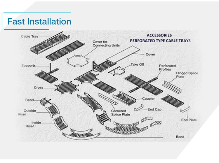 Easy Installation Heavy Weight Powder Coated Ladder Cable Tray