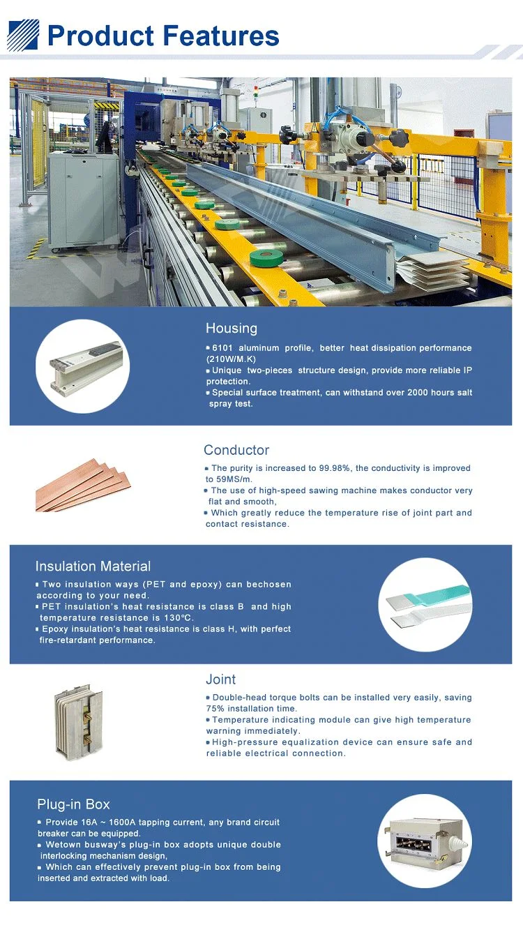 Bus Duct 50Hz/60Hz IEC61439 IP54/IP65/IP66 Al &amp; Cu Conductor